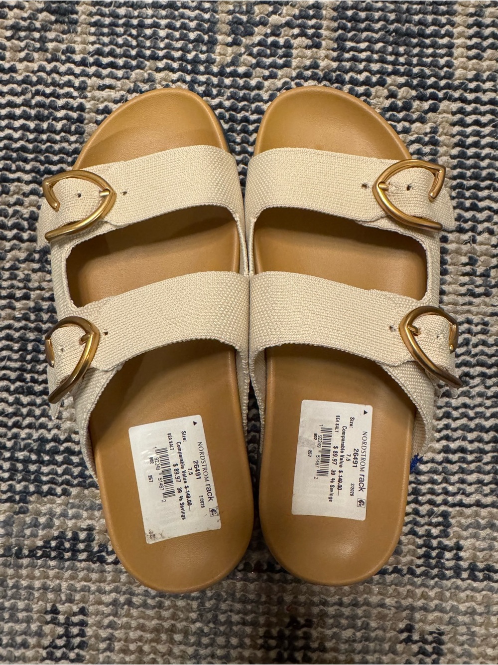 Rothy’s The Buckle Slide Sandal in Sea Salt size 7.5